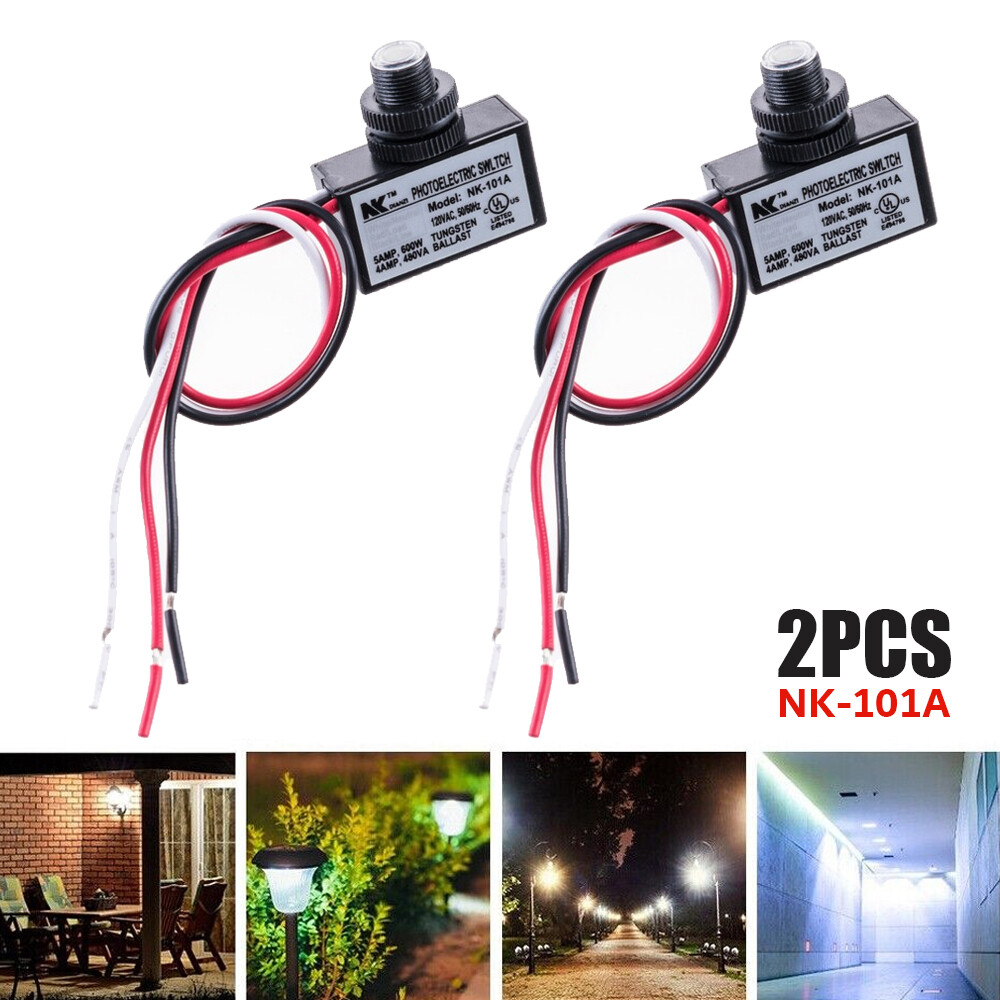 2X Photoelectric Photocell Dusk to Dawn Button Flush Mount Photo Control Switch