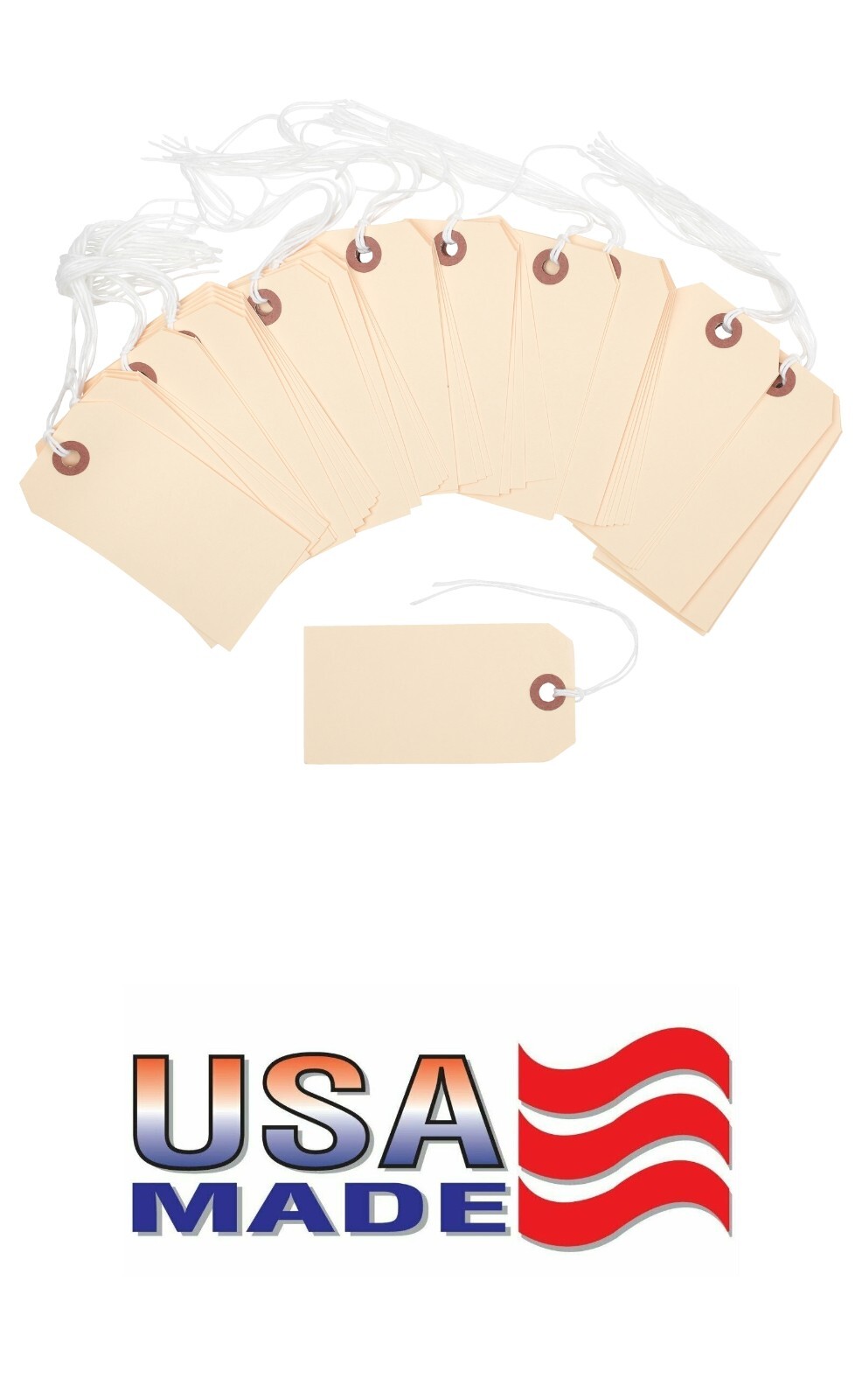 100 Manila 4 1/4″ x 2 1/8″ Size 4 Inventory Merchandise Price Tags with String