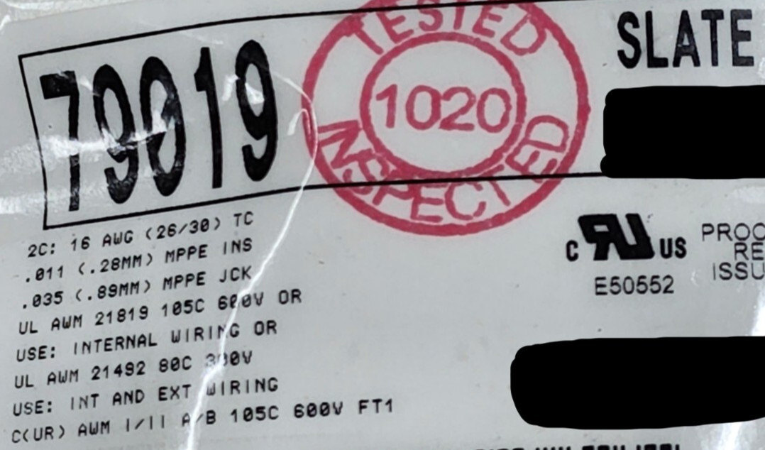 Alpha Wire 79019 16/2C EcoFlex Twist Pair mPPE 600V Control Cable Gray /10ft