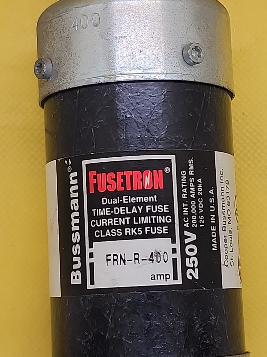BUSSMANN FUSETRON FRN-R-400 CLASS RK5 400A, 250V CLASS AC/DC [RC 9-3]