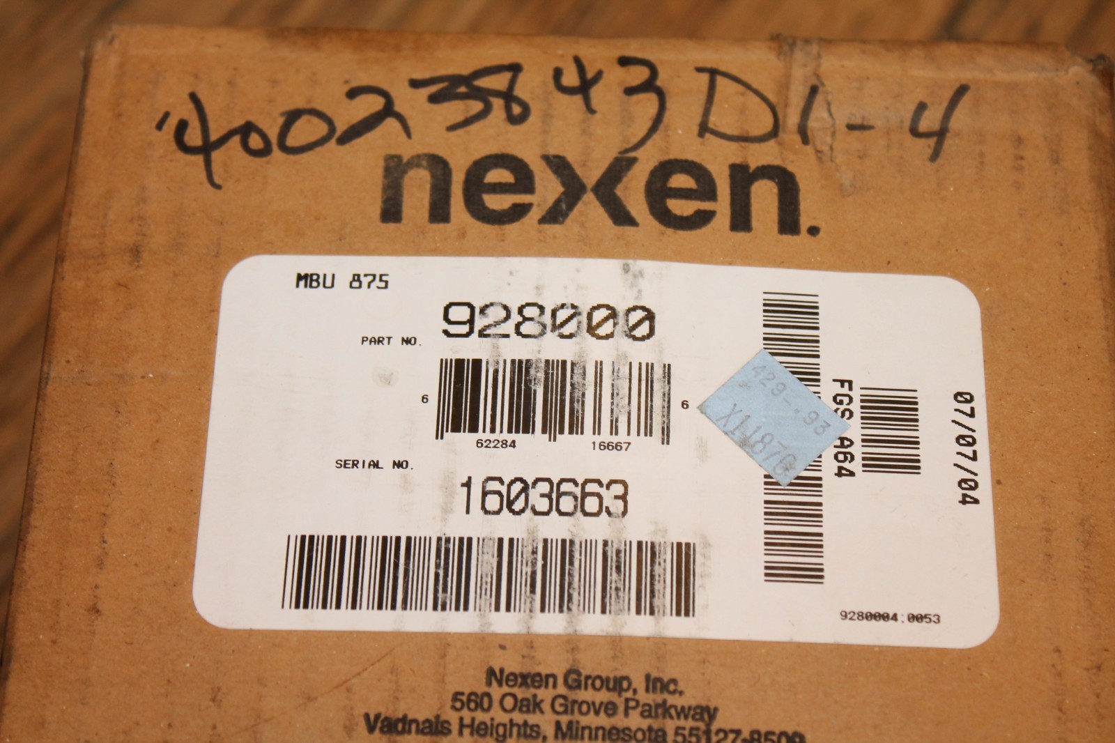 Nexen Air Brake Clutch, 928000, 32048, 120 PSI/ 8 Bar Max, MBU-875 NEW SEALED