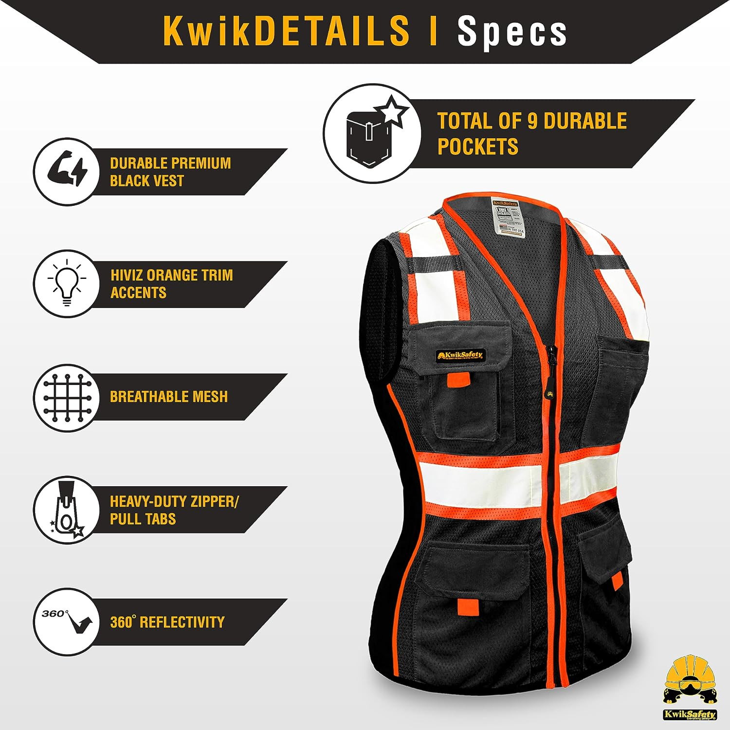 Multi-Color Safety Vest for Women ANSI Class Unrated Hi Vis Vest