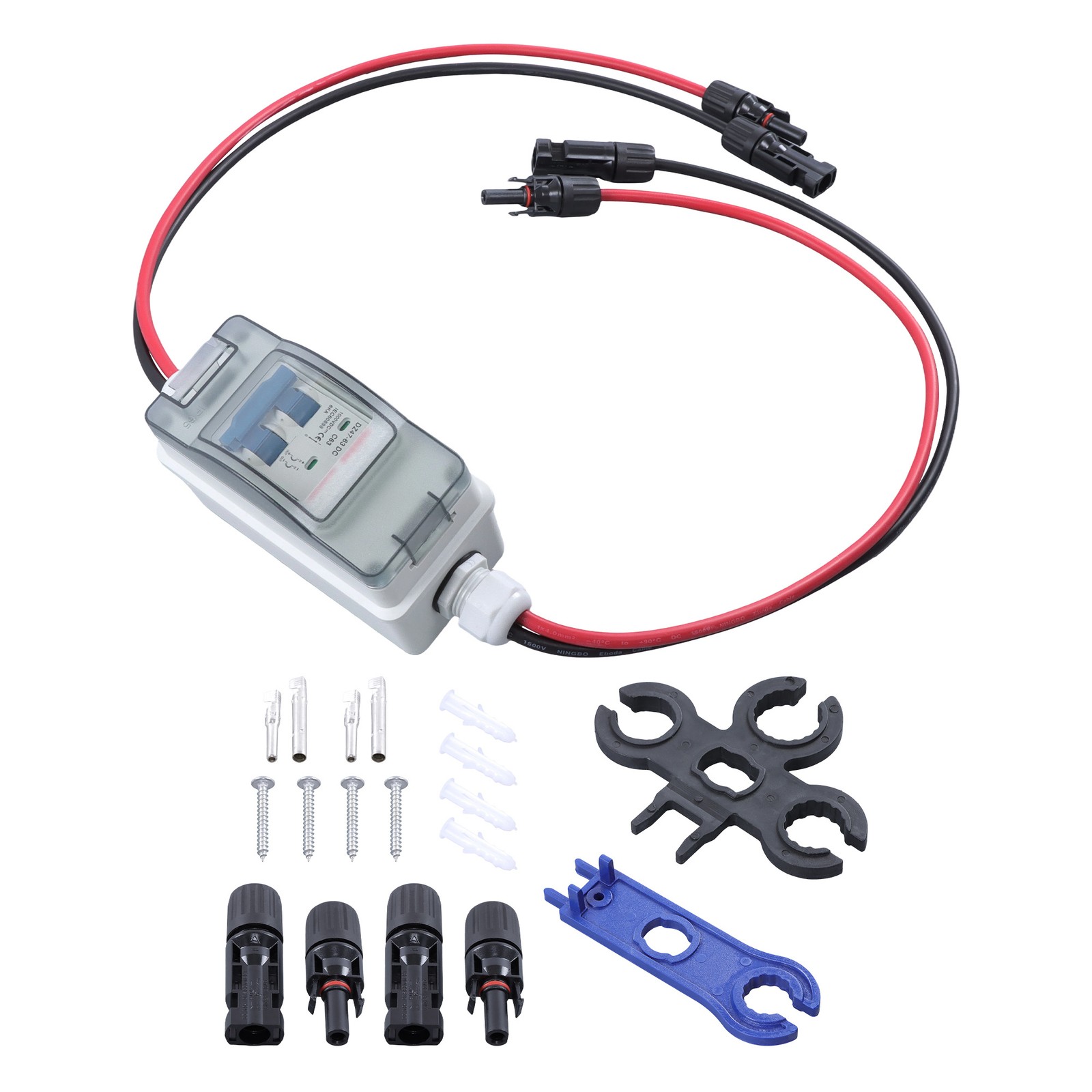 1000V 60A Solar Disconnect Switch, IP65 Weatherproof Breaker Box for PV Outdoor