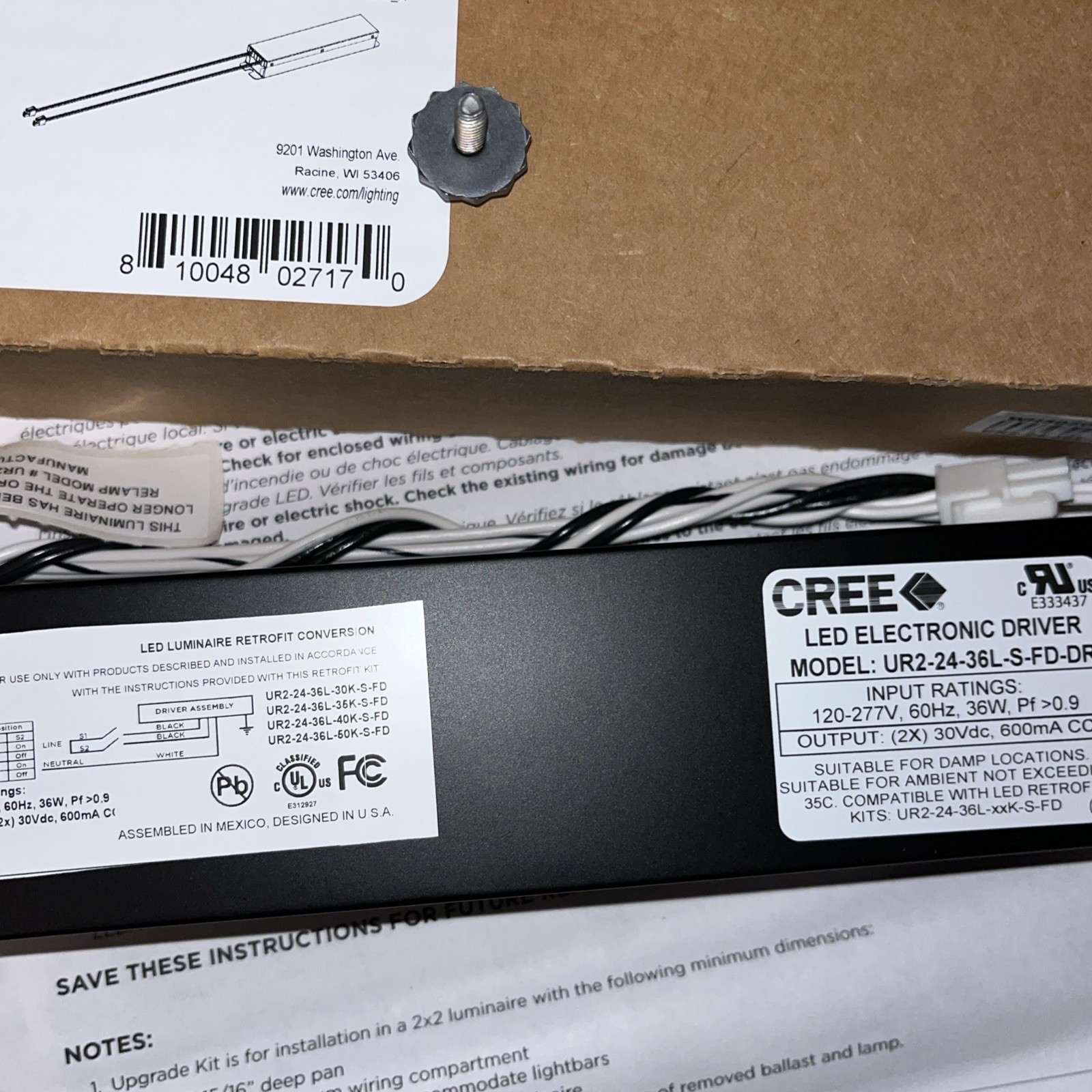 Lot of 10 – CREE UR2-24-36L-S-FD-DR Led 2 Foot 2 Lightbar Driver