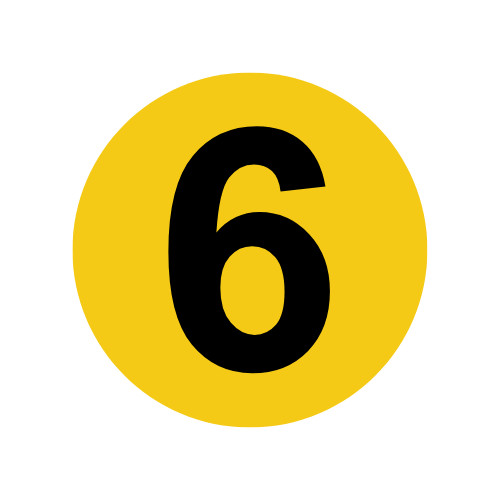 Inventory Control Number 6 Stickers | 2″ Round | Self Adhesive | 500 Labels