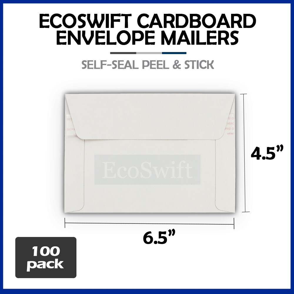 100 – 6.5 x 4.5 ECOSWIFT RIGID PHOTO SHIPPING FLATS CARDBOARD ENVELOPE MAILERS
