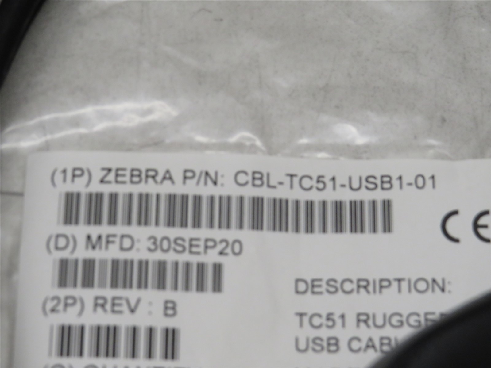 Zebra CBL-TC51-USB1-01 USB Data Charge Cable TC51 TC510K TC56 TC52 TC57