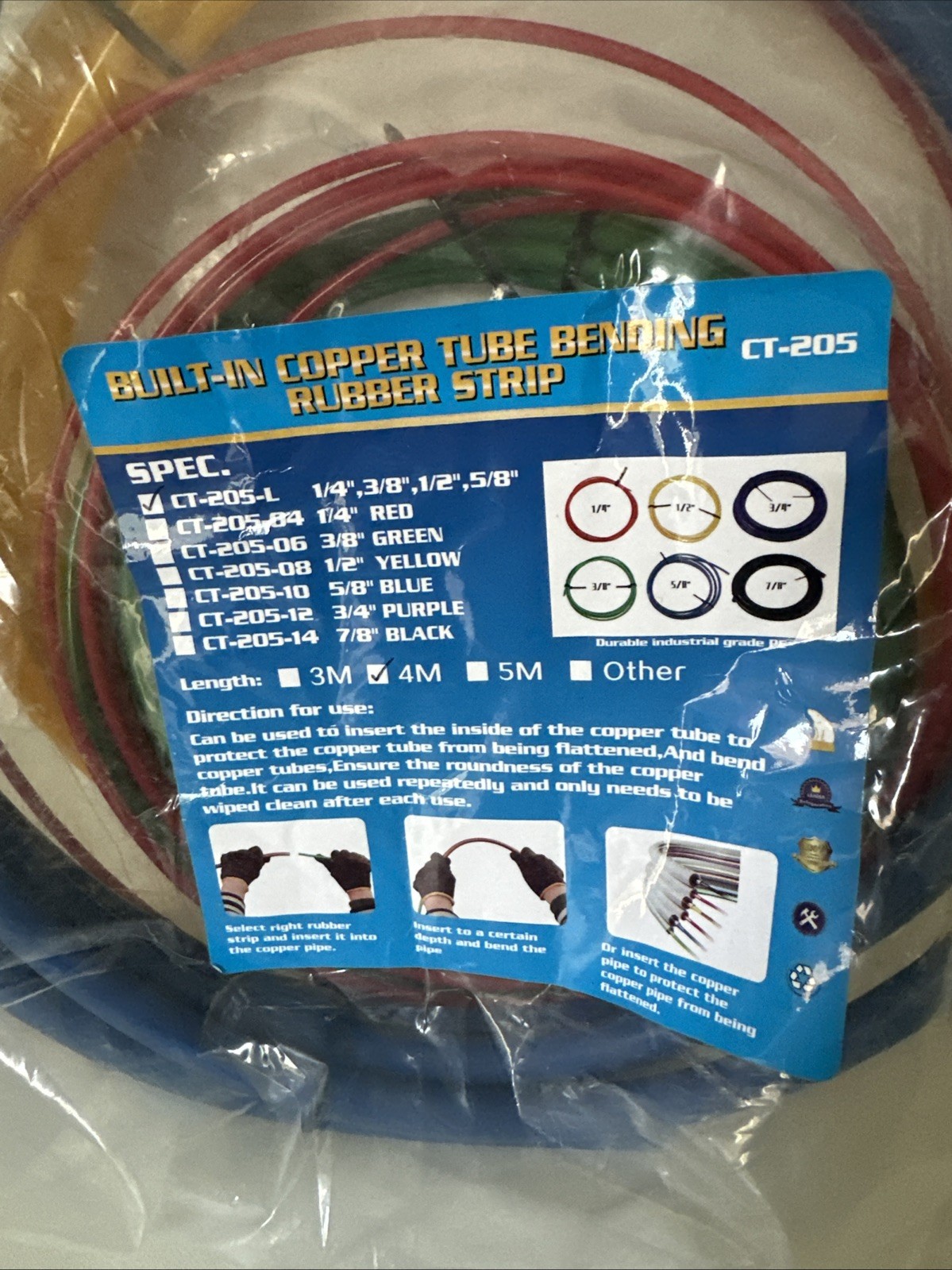 Built-in Copper Tube Bending Strip Air Conditioning Pipe Bender Tool PE Plastic