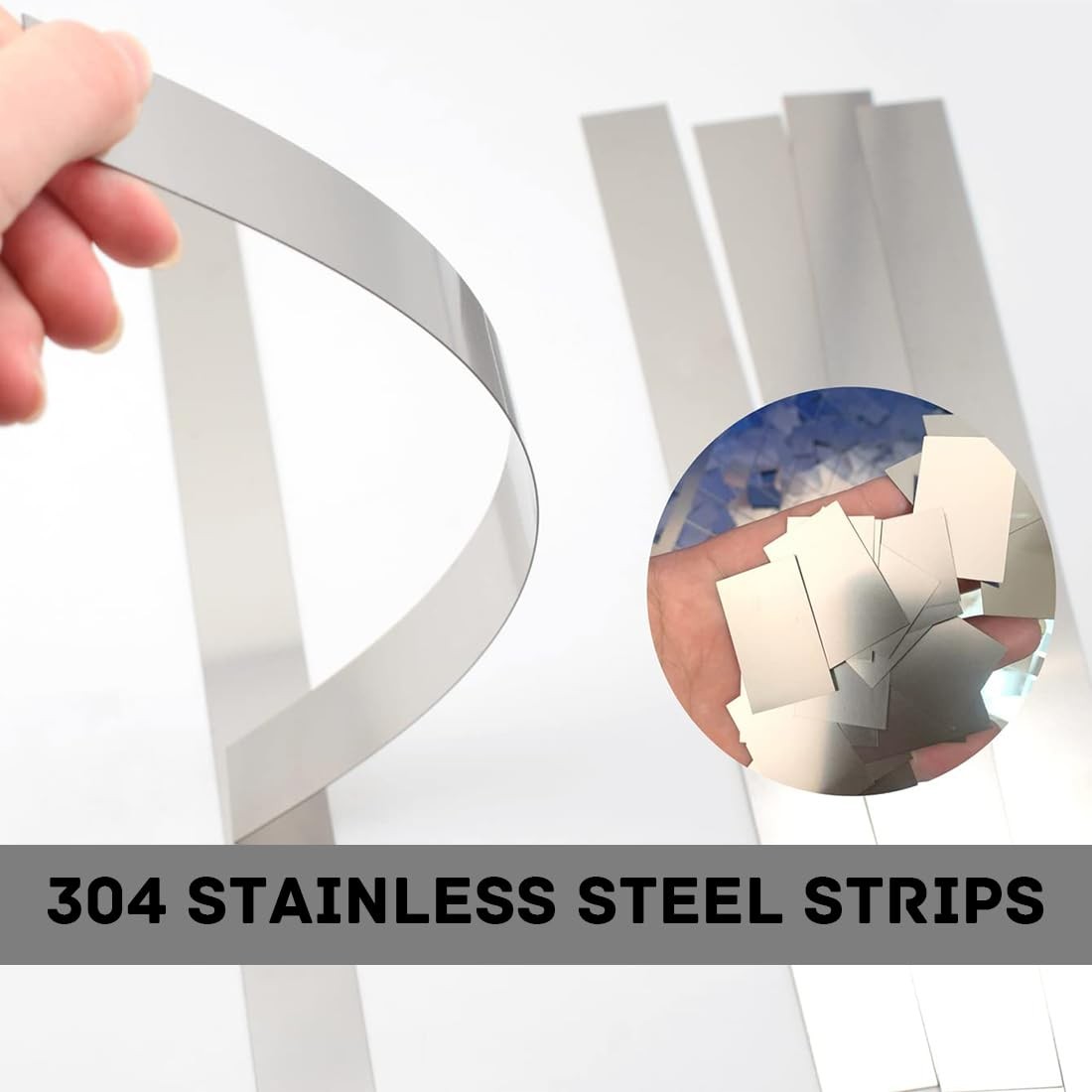 Metal Strips Stainless Steel Finishing Sheet Gap 12″x 1″x 0.02″, Silver