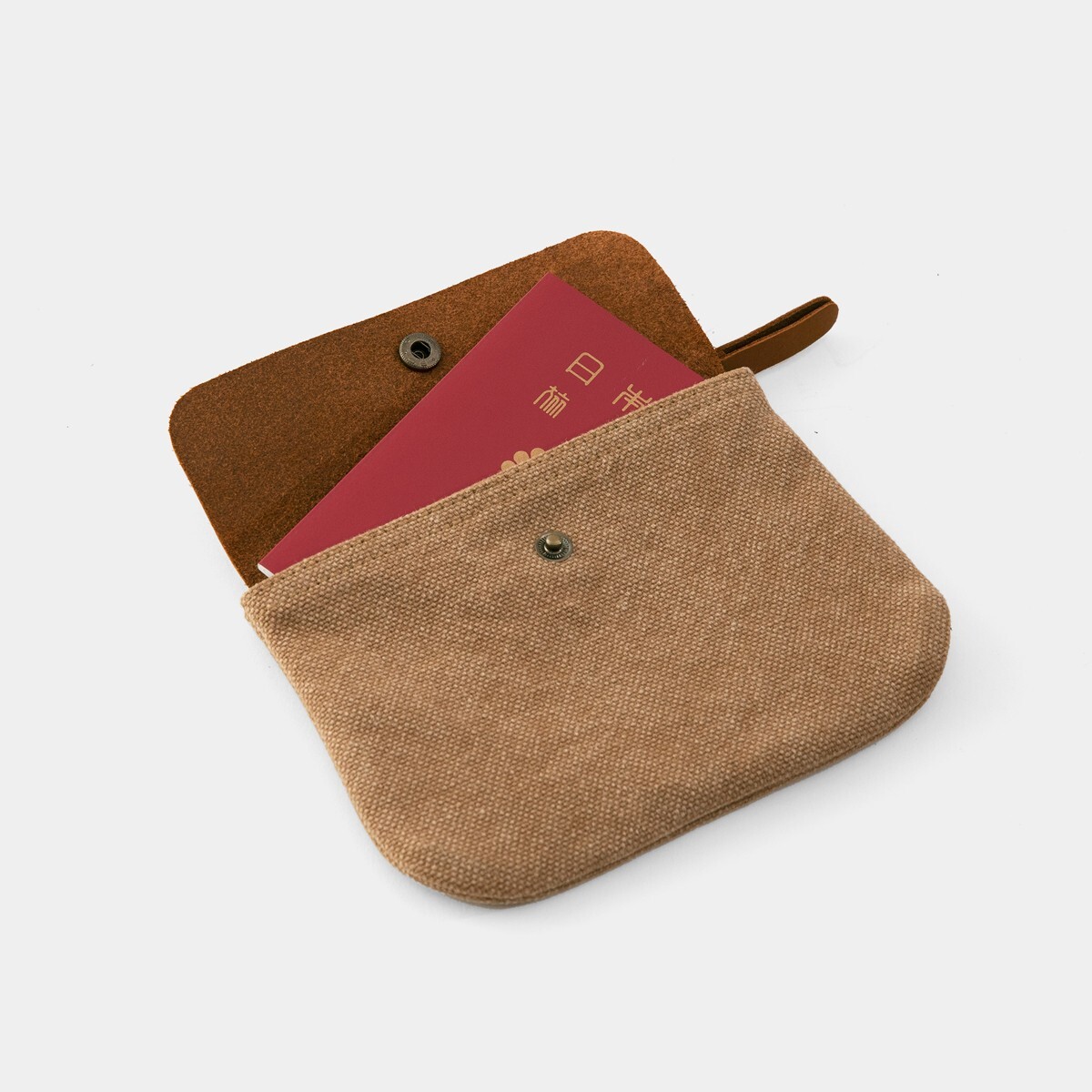 TRAVELER’S FACTORY Canvas Pouch Beige SS size W17.0xH12.0cm,W6.6xH4.7in