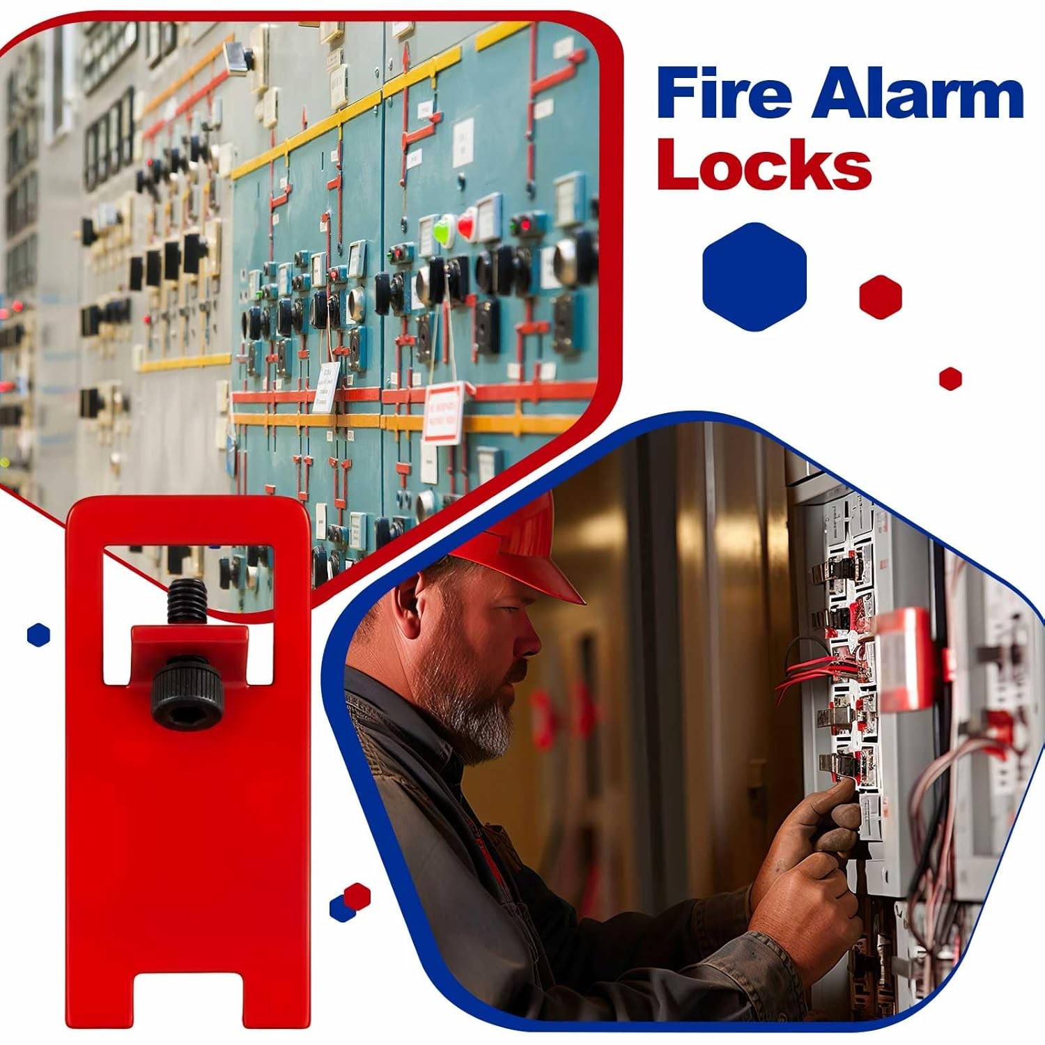 40 Sets Fire Alarm Locks Circuit Breaker Lockout Kit with Label Stickers FA Emer