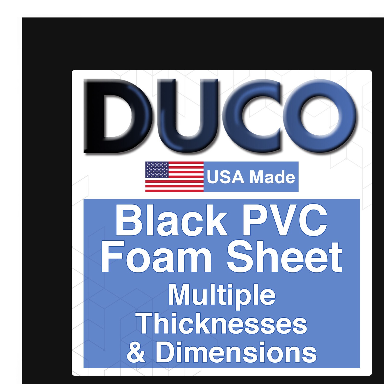 Duco Plus Closed Cell PVC Foam Board Plastic Sheets Black DIY Signage, Displays
