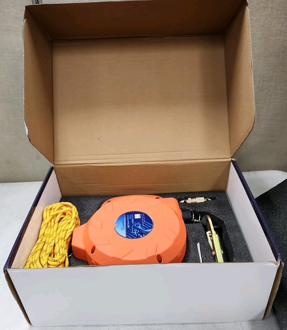 TRSMIMA Fall Protection Retractable Lanyard 50Ft. Self-Retracting Fall Arrest