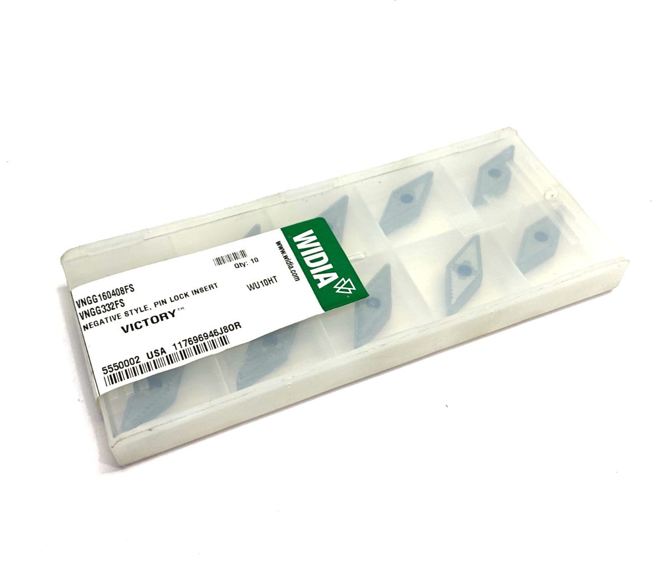 Widia 5550002 Victory™ Finishing Sharp Turning Insert VNGG160408FS PKG OF 10
