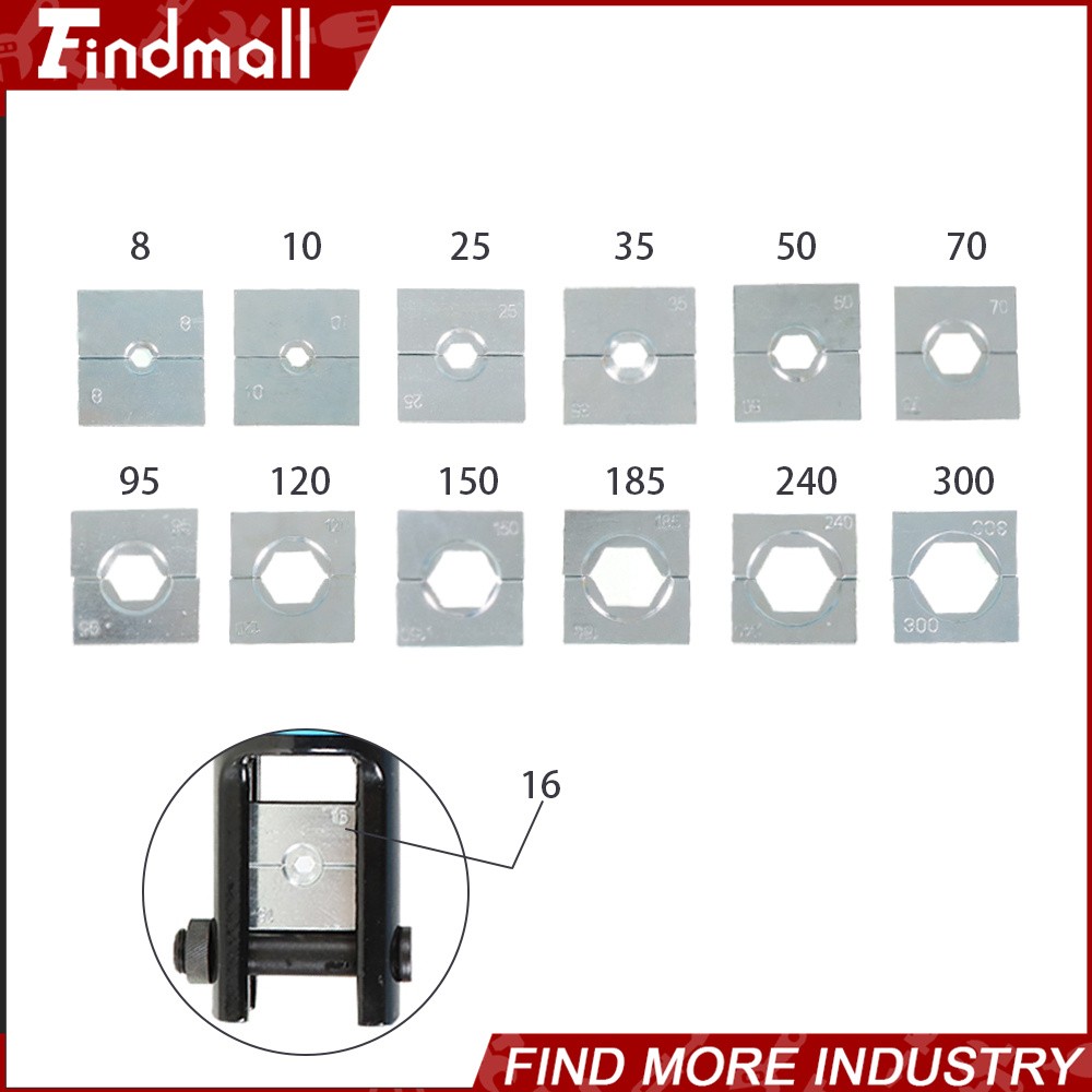 Findmall 16 Ton Hydraulic Clamp Wire Crimper Battery Cable Crimping Tool