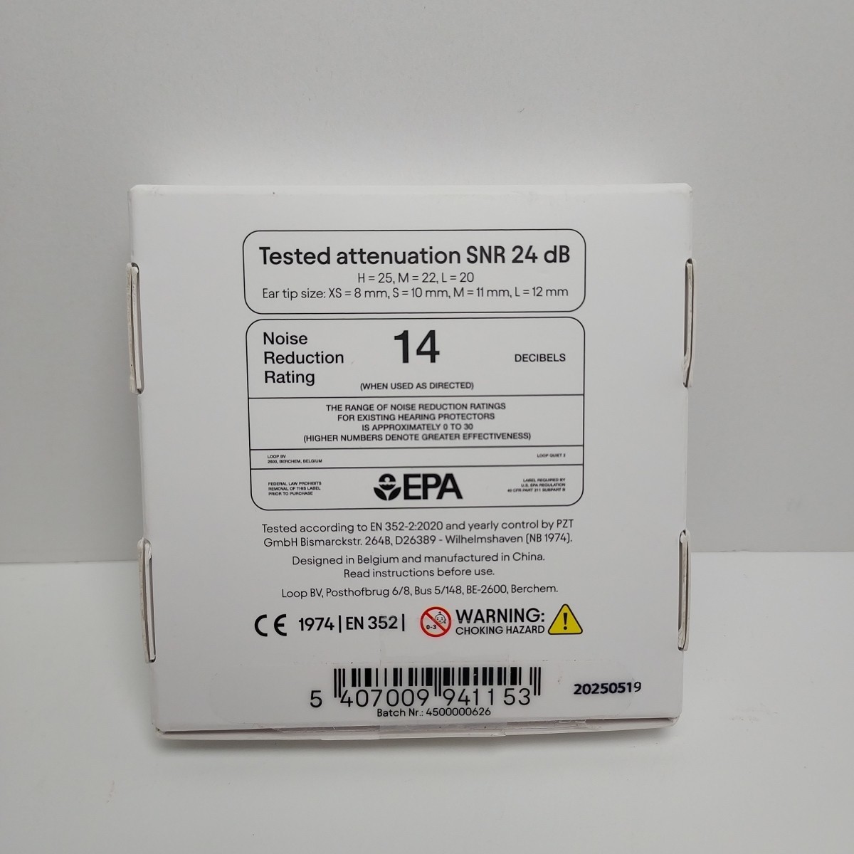 Loop Earplugs Quiet 2 – Noise Reduction 14db – Violet New Open Box