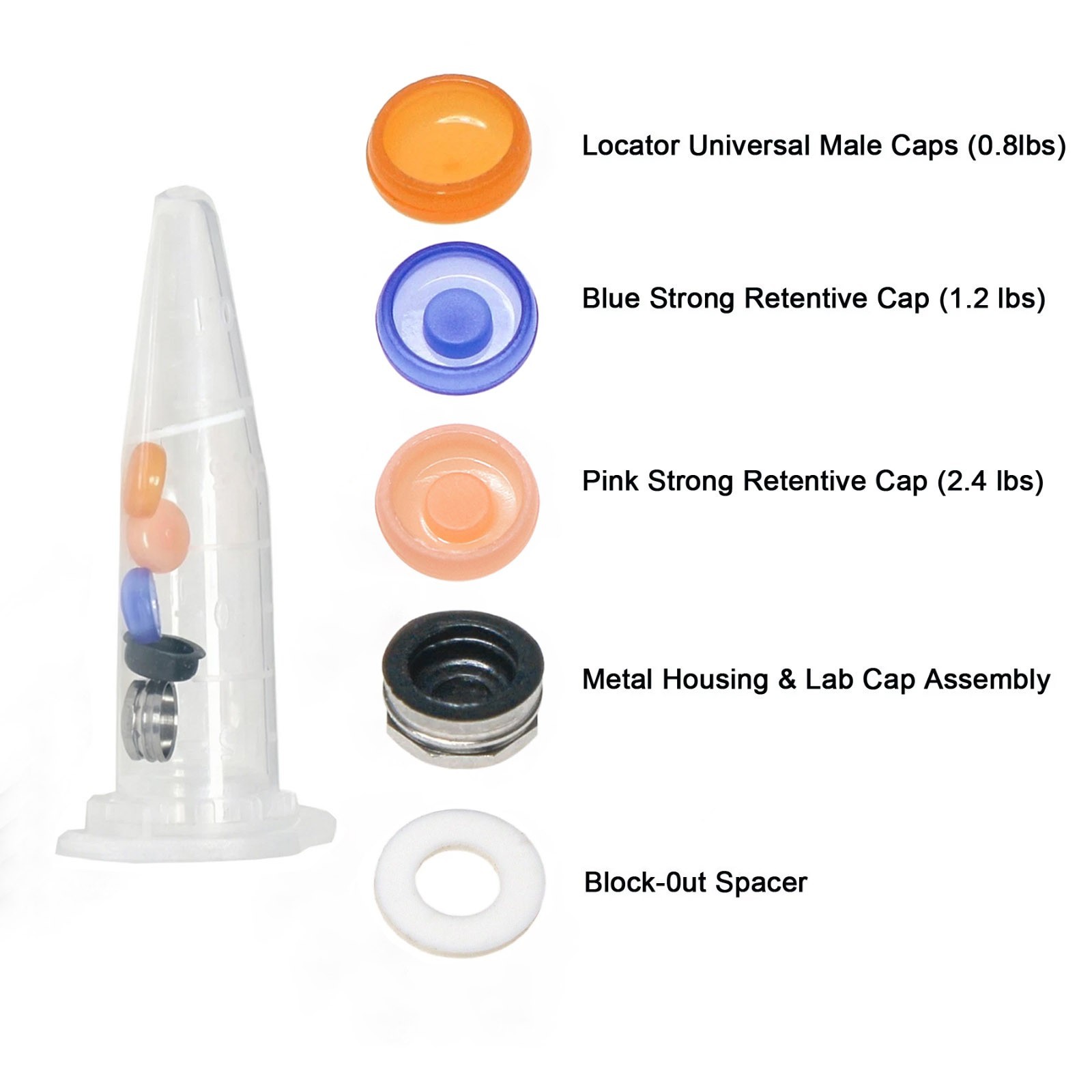 US Dental Overdenture Retention Caps for Locator Abutment