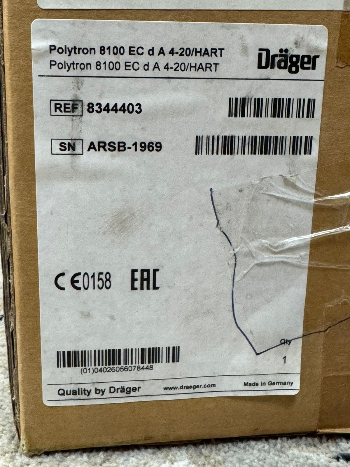 Drager / Gas Detector / Polytron 8100 / 8344403 / 6812675