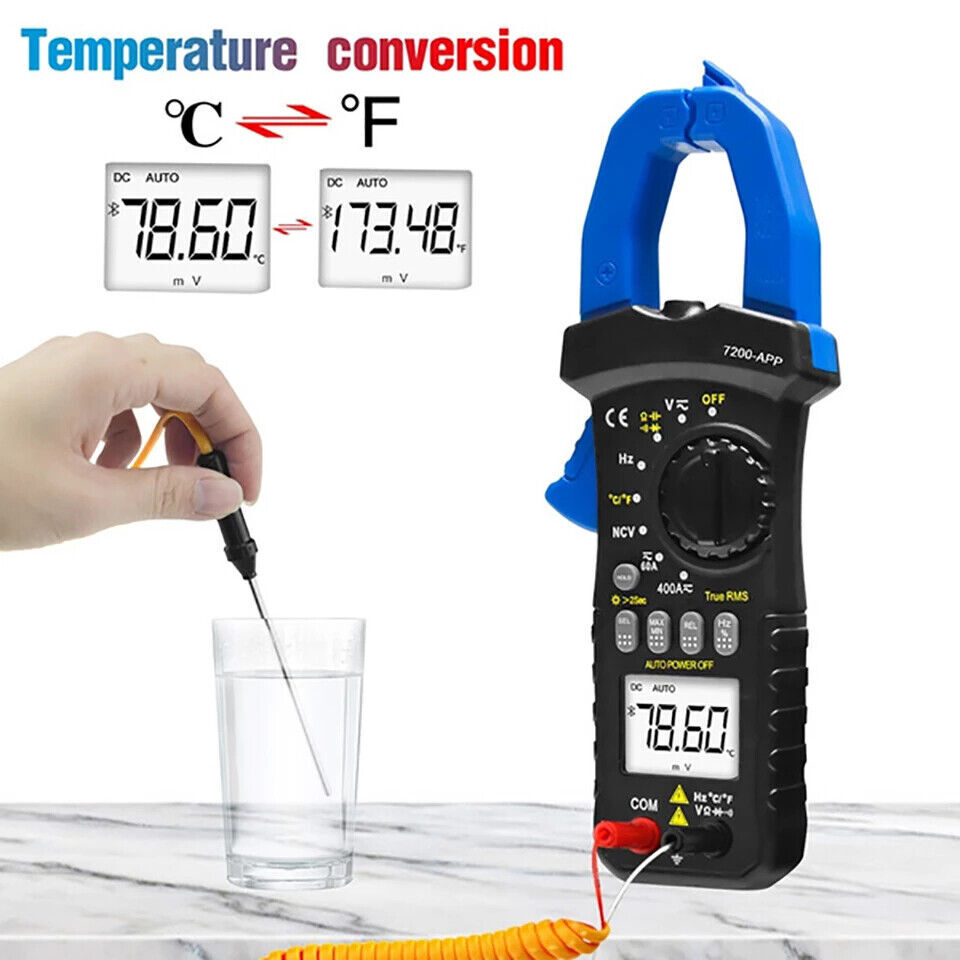 Digital Clamp Meter Bluetooth Clamp Multimeter Ac Dc Amp Meter Voltage Tester