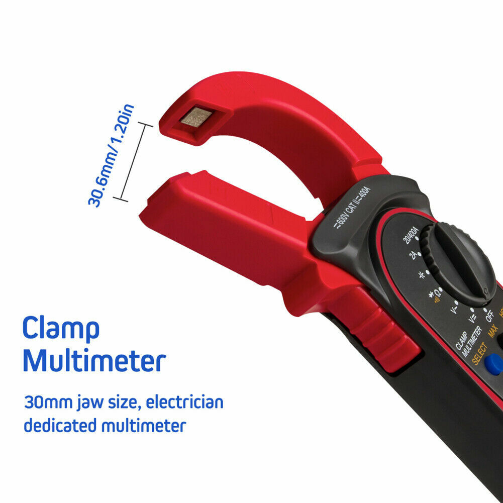 Handheld True RMS Digital Clamp Meter Multimeter AC DC Volt Amp Ohm Cap Tester