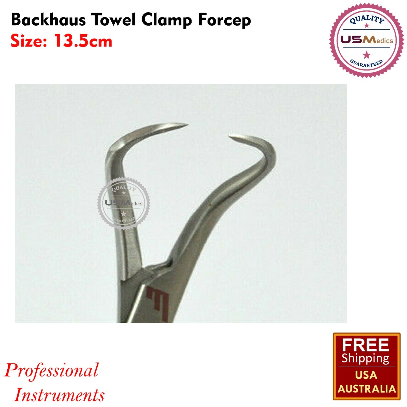 Backhaus Towel Clamp Forceps 13.5cm Tissue Forceps Surgical Veterinary BEADEN®
