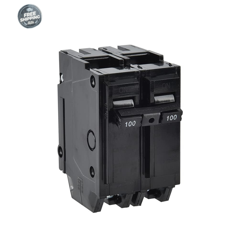 100 Amp Breaker, 2 Pole Circuit Breaker 120/240VAC 10KA Plug-In Mount