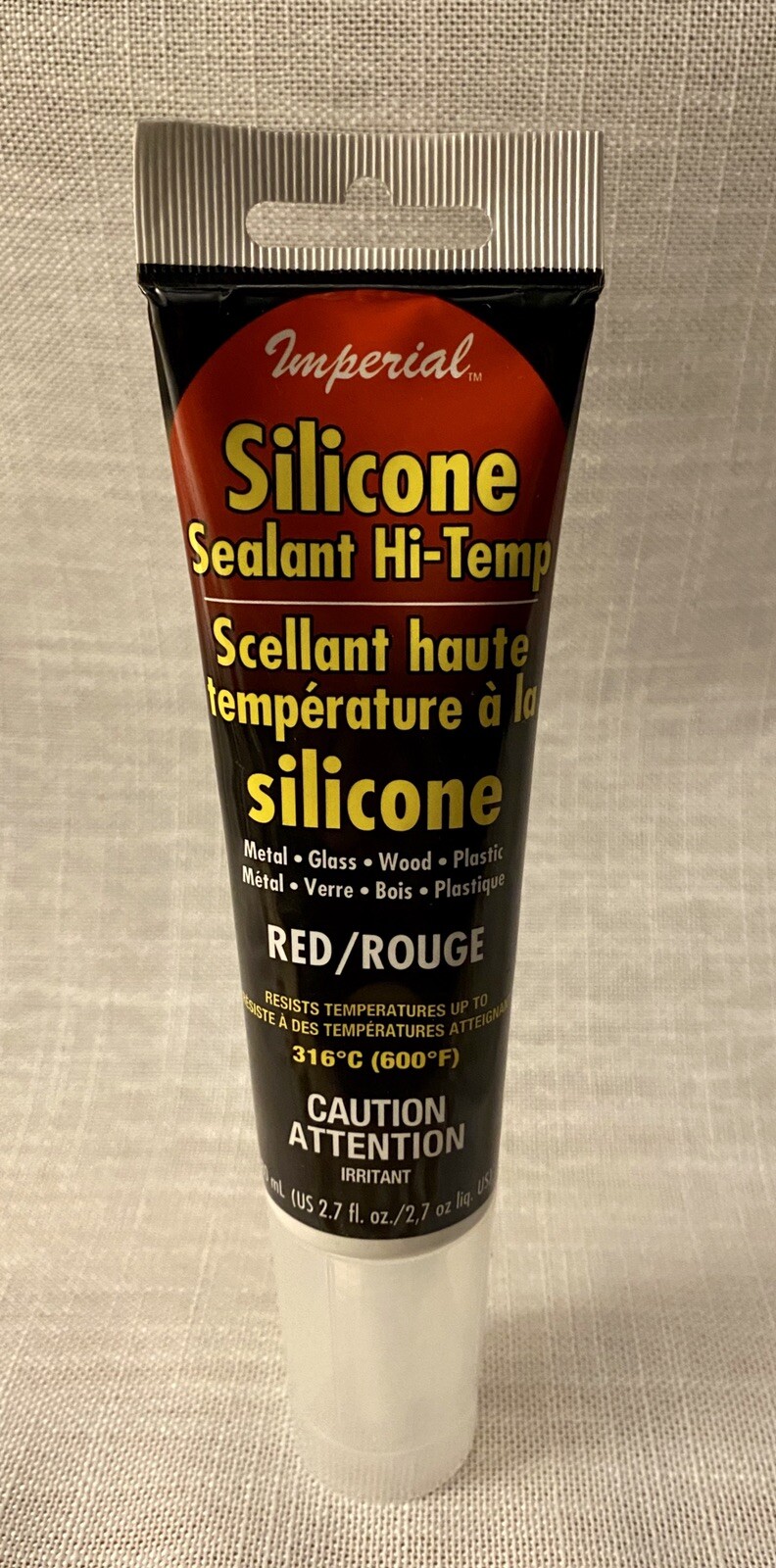 Imperial KK0321 High Temperature Silicone Sealant, 2.7 Oz, Tube, Red, Paste