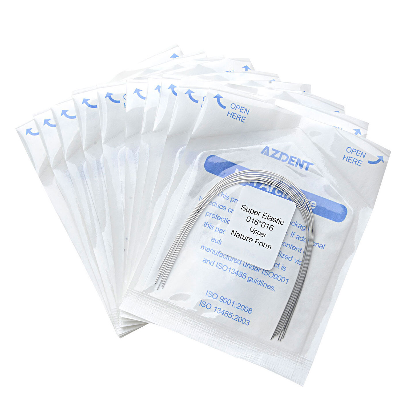 AZDENT Dental Orthodontics Niti Rectangular Arch Wires Nature Form 10 pcs/pack