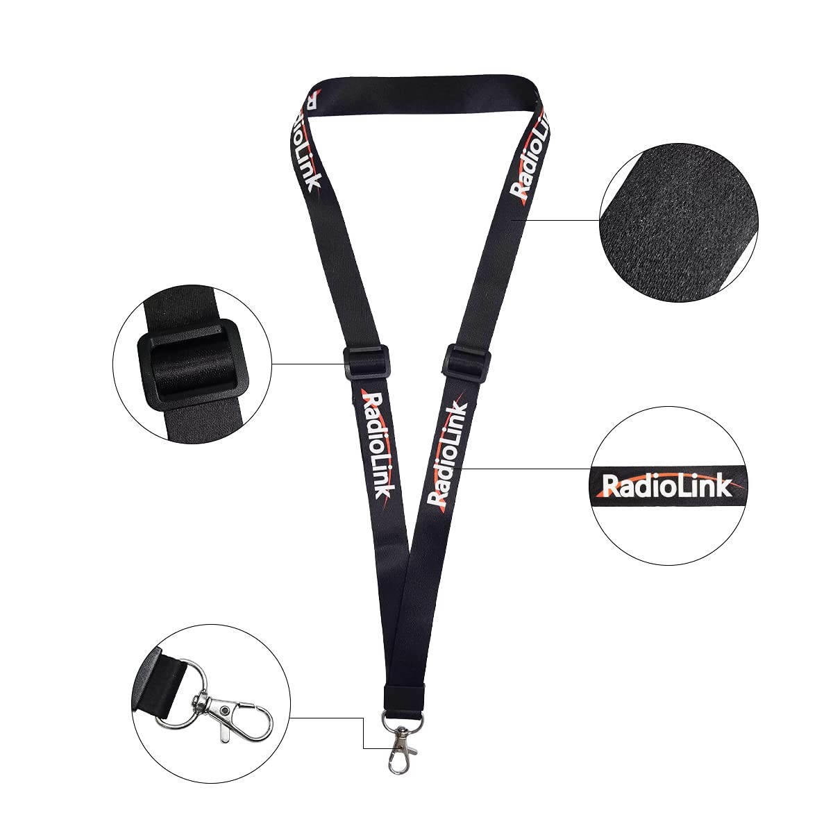 Radiolink RC Transmitter Lanyard Adjustable Strap Neck Sling Small, Black