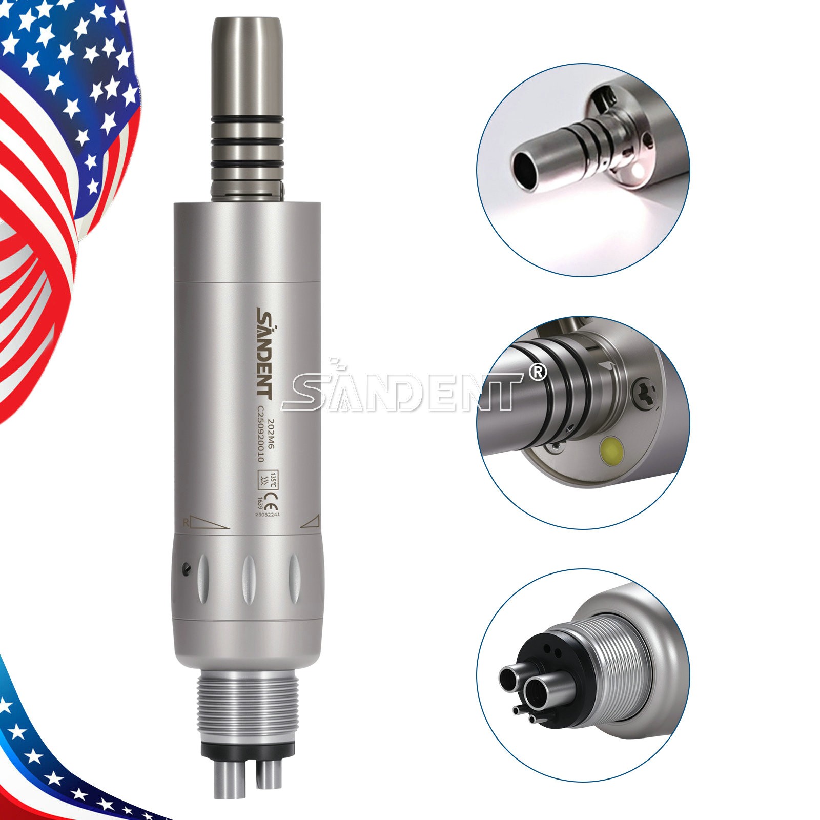 1-10 Dental Inner Water E-generator LED Low Speed Air Motor Handpiece 4 Hole po