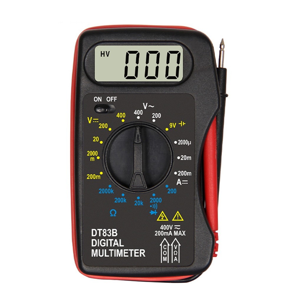 DT83B Handheld Digital Tester for AC Voltage DC Voltage and Ohms Measurement