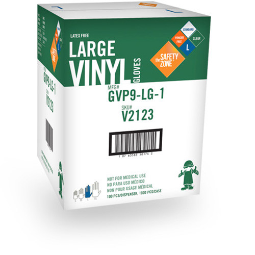 100 Clear Vinyl Powder Free Gloves for Food Service Cleaning by The Safety Zone