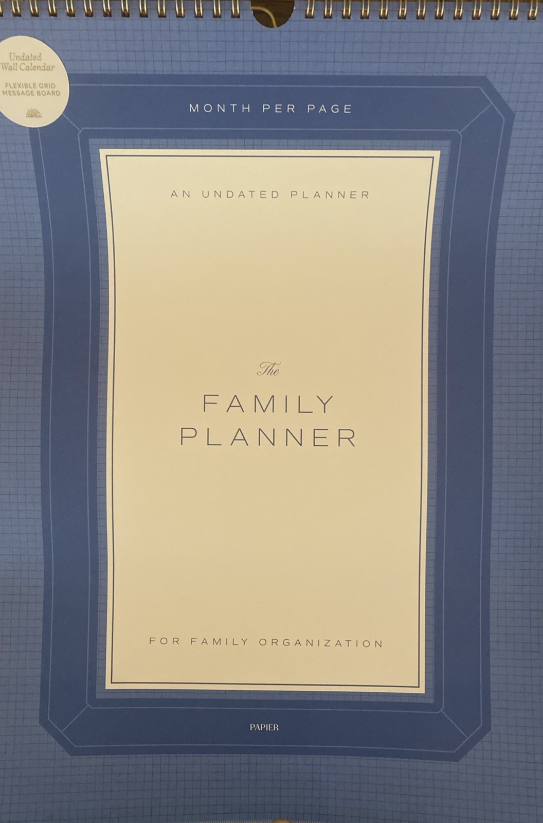 Papier Home Planner Undated 12 Monthly Pages Wall Hanging Will Ship Rolled