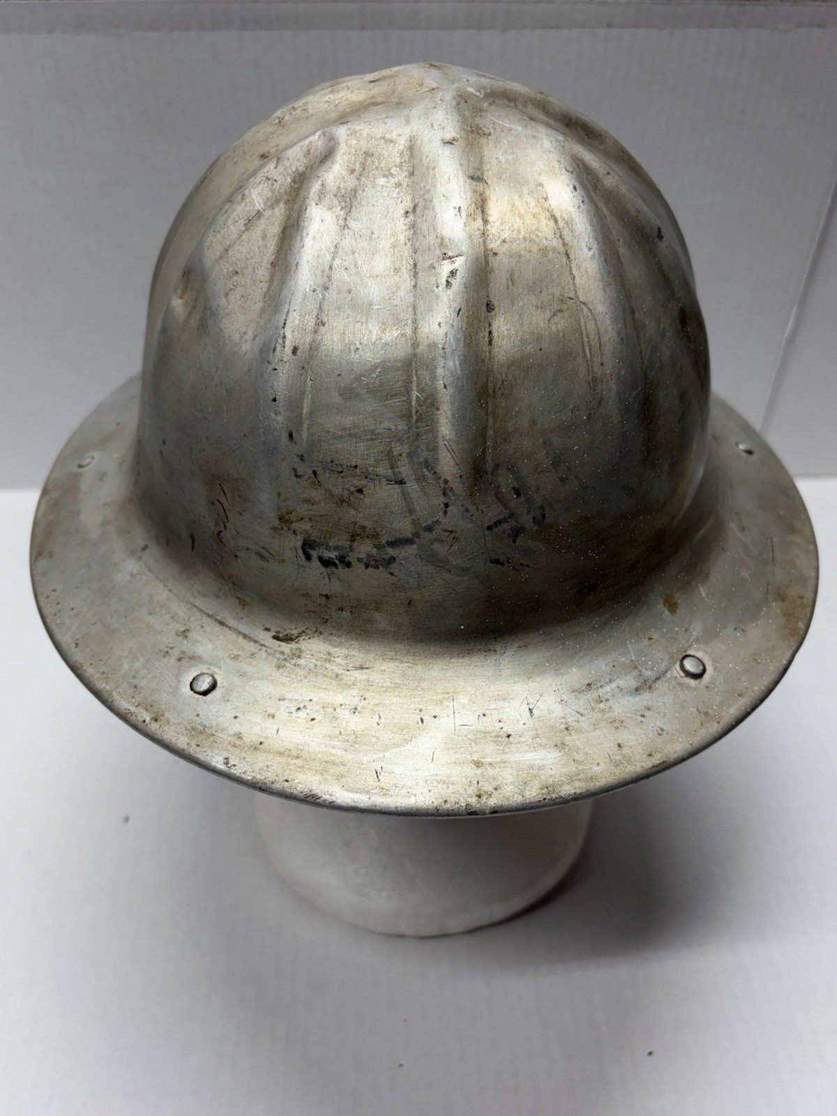 Old New Stock 1950s Vintage B.F. McDonald Aluminum Hard Hat w/Patent #s