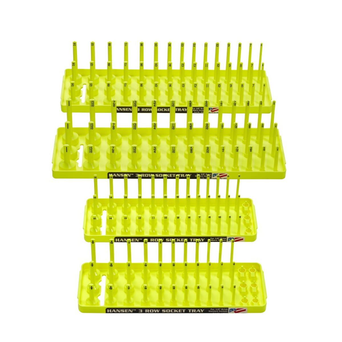 92006Hansen Global Hi-Viz 4-Pack Soc Holder, Yellow