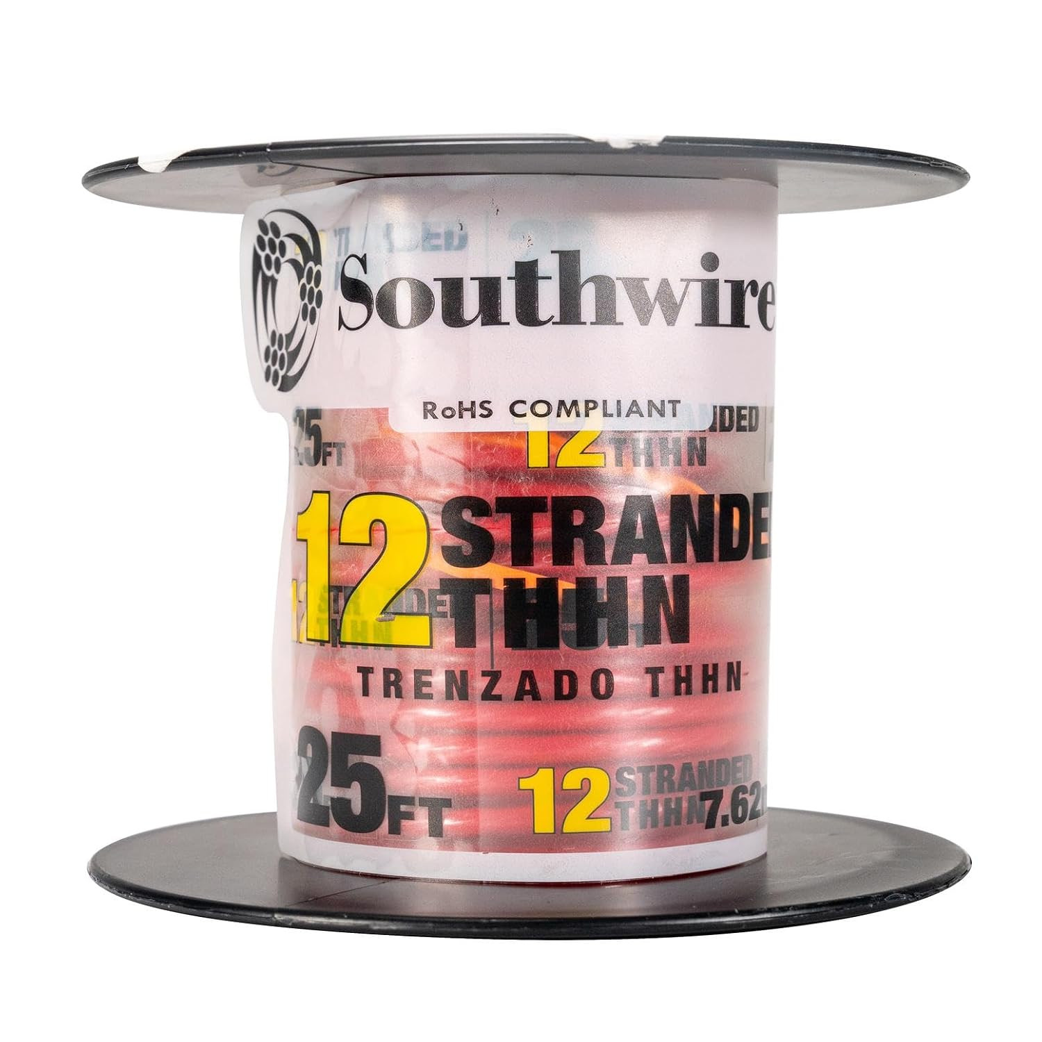 22964152 Simpull™ THHN or THWN2, 12 Gauge THHN Stranded Wire, 100′ per Roll, Bla