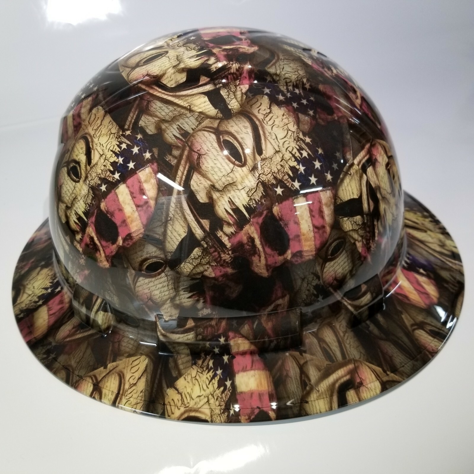 NEW FULL BRIM Hard Hat custom hydro dipped Anonymous AMERICAN PATRIOT EDITION