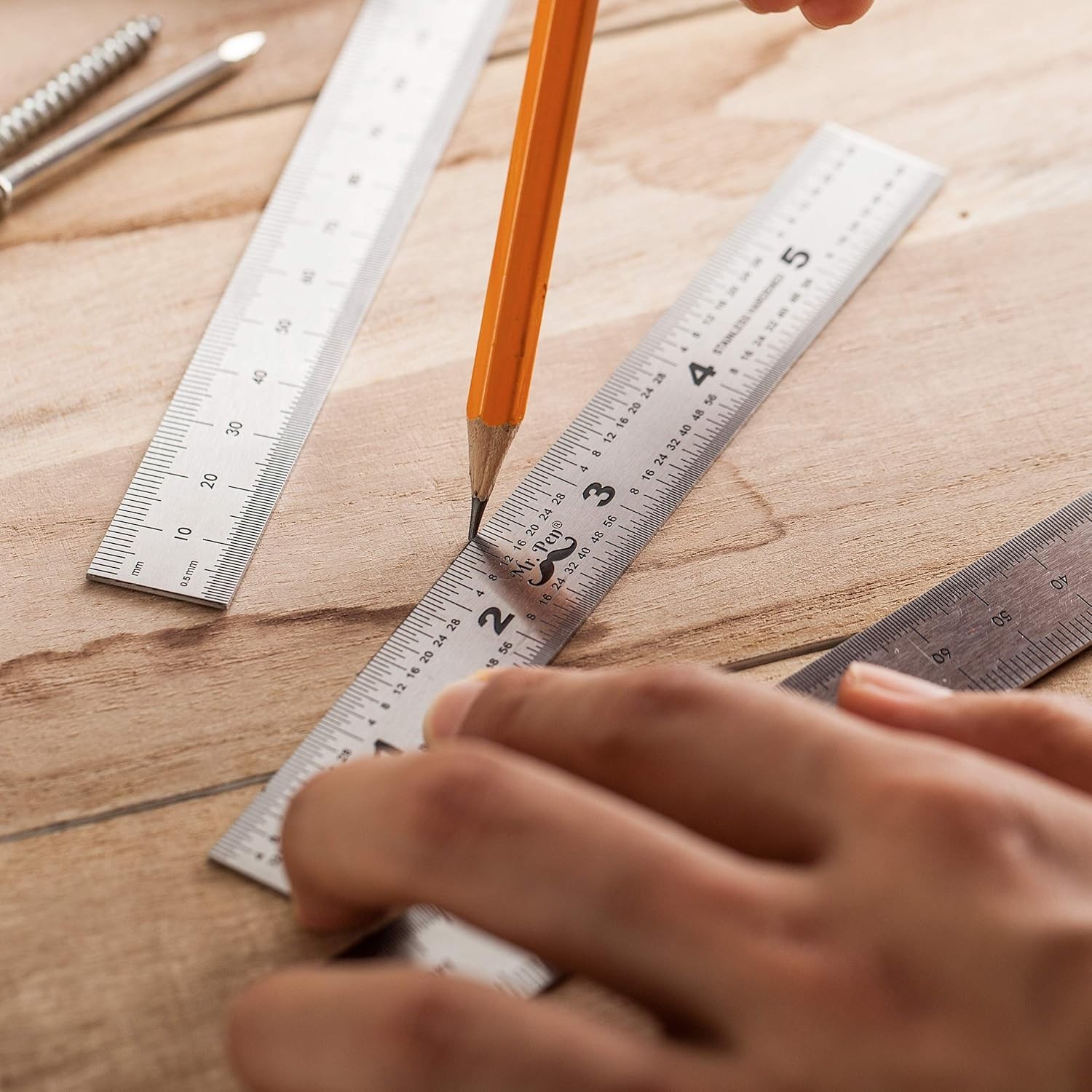 6 Inch Stainless Steel Machinist Ruler Set – Precision Measuring Tools (3 Pack)