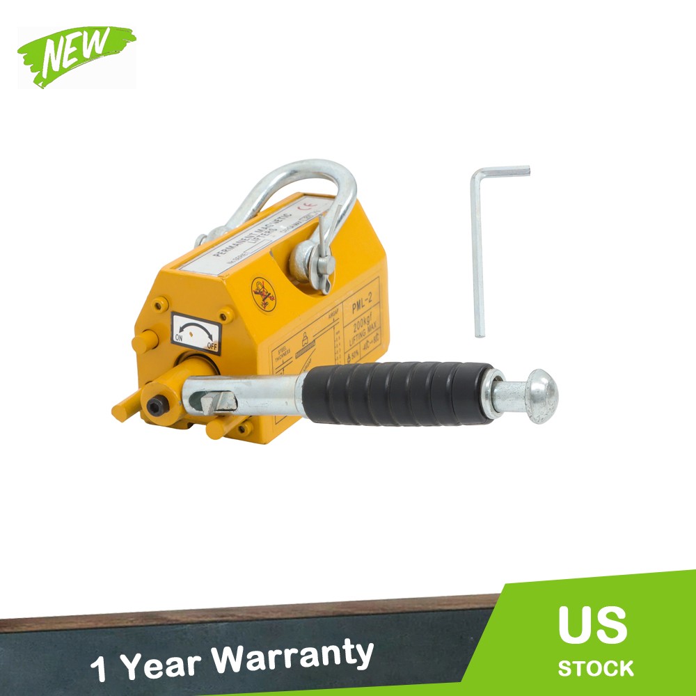 440lbs/200kg Permanent Magnetic Lifter 2.5 Safety Factor Lifting Magnet Yellow