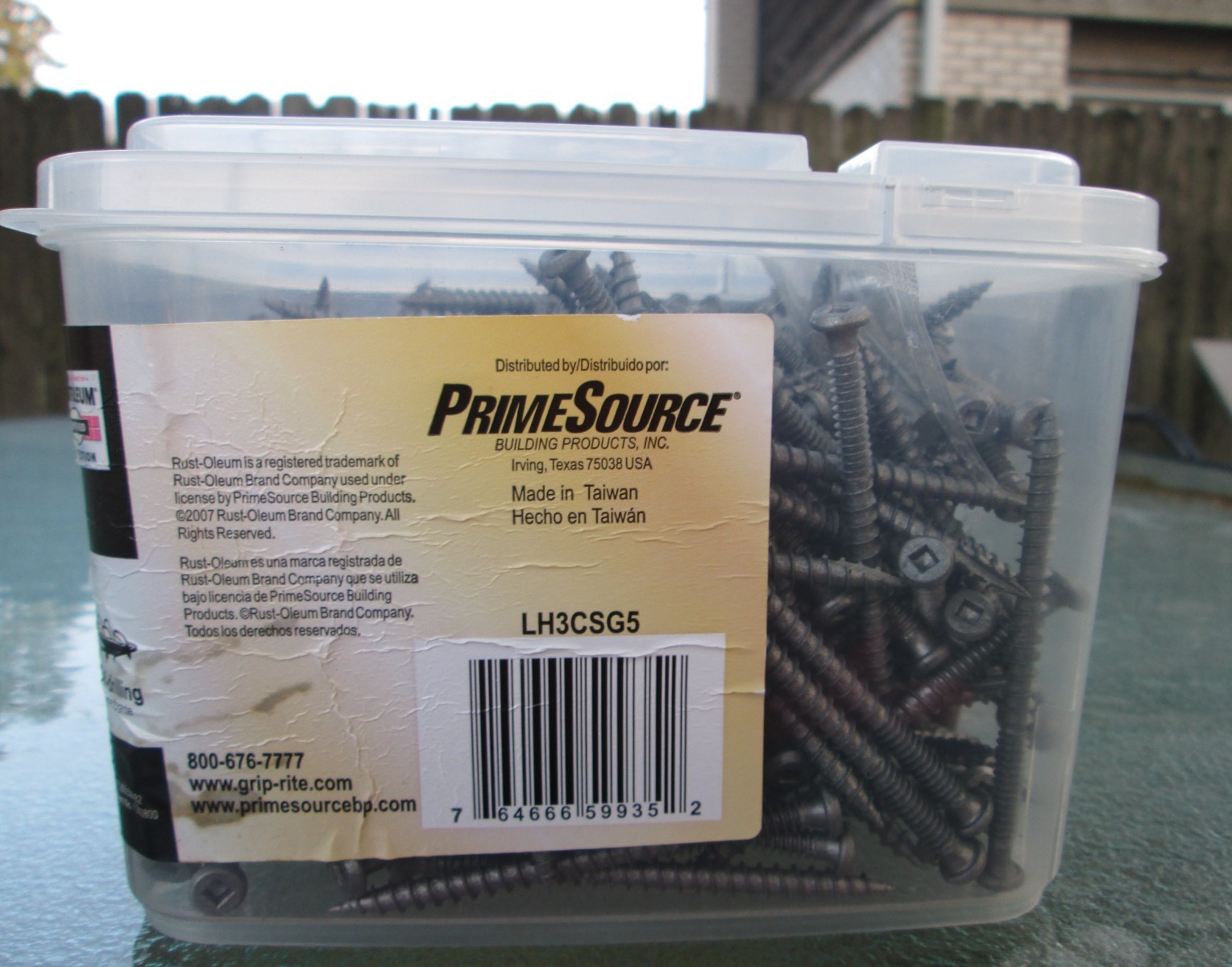 Grip Rite GREY 3″ High Performance Composite Deck Screws square drive 5Lb Box