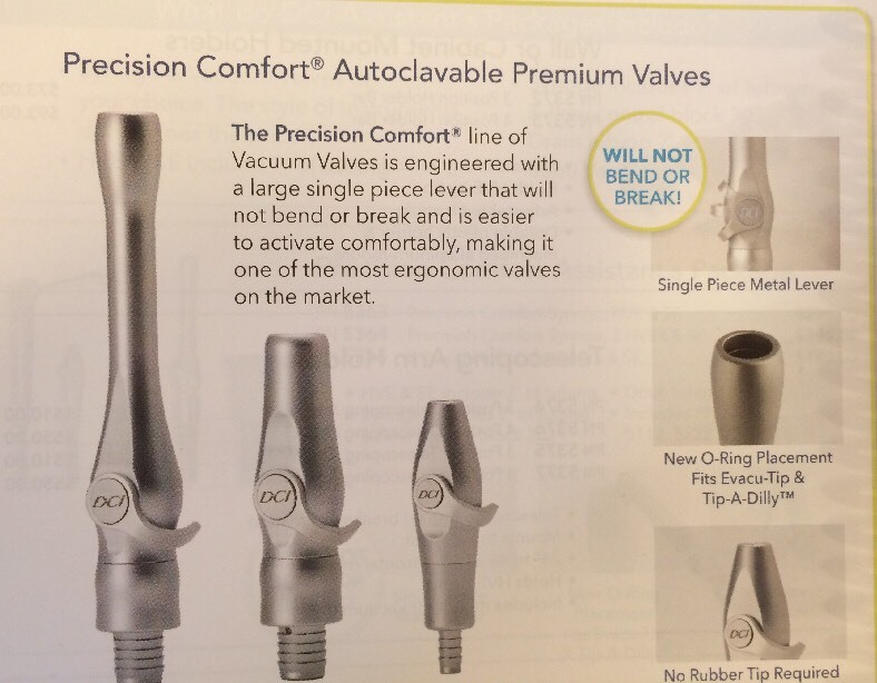 Premium Extended Vacuum Valve Precision Comfort Dental Quick Disc. HVE DCI 5112