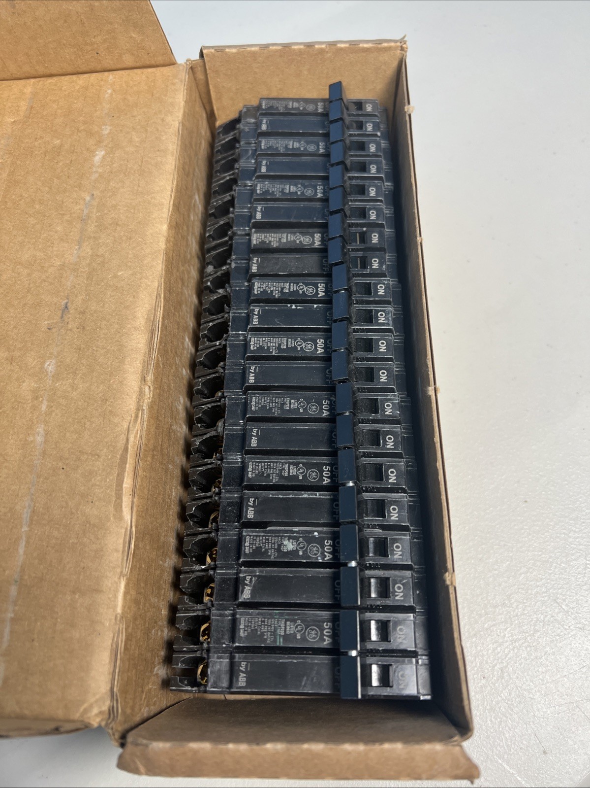 Lot Of 10 New GE Circuit Breaker 50 Amps Thin Double Pole THQP250