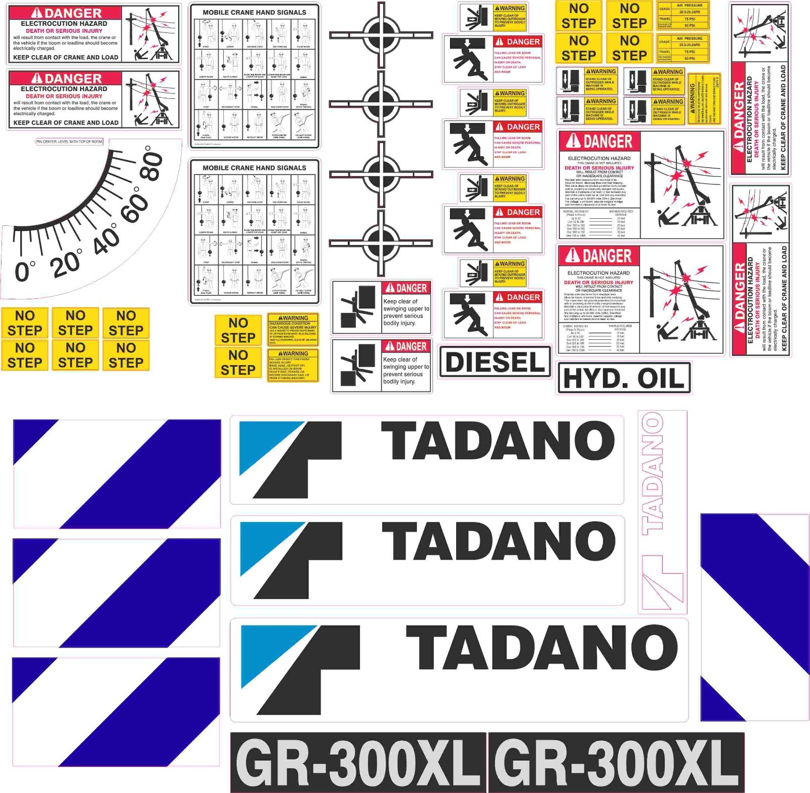Tadano GR-300XL Crane Decal Kit – very high quality aftermarket decals
