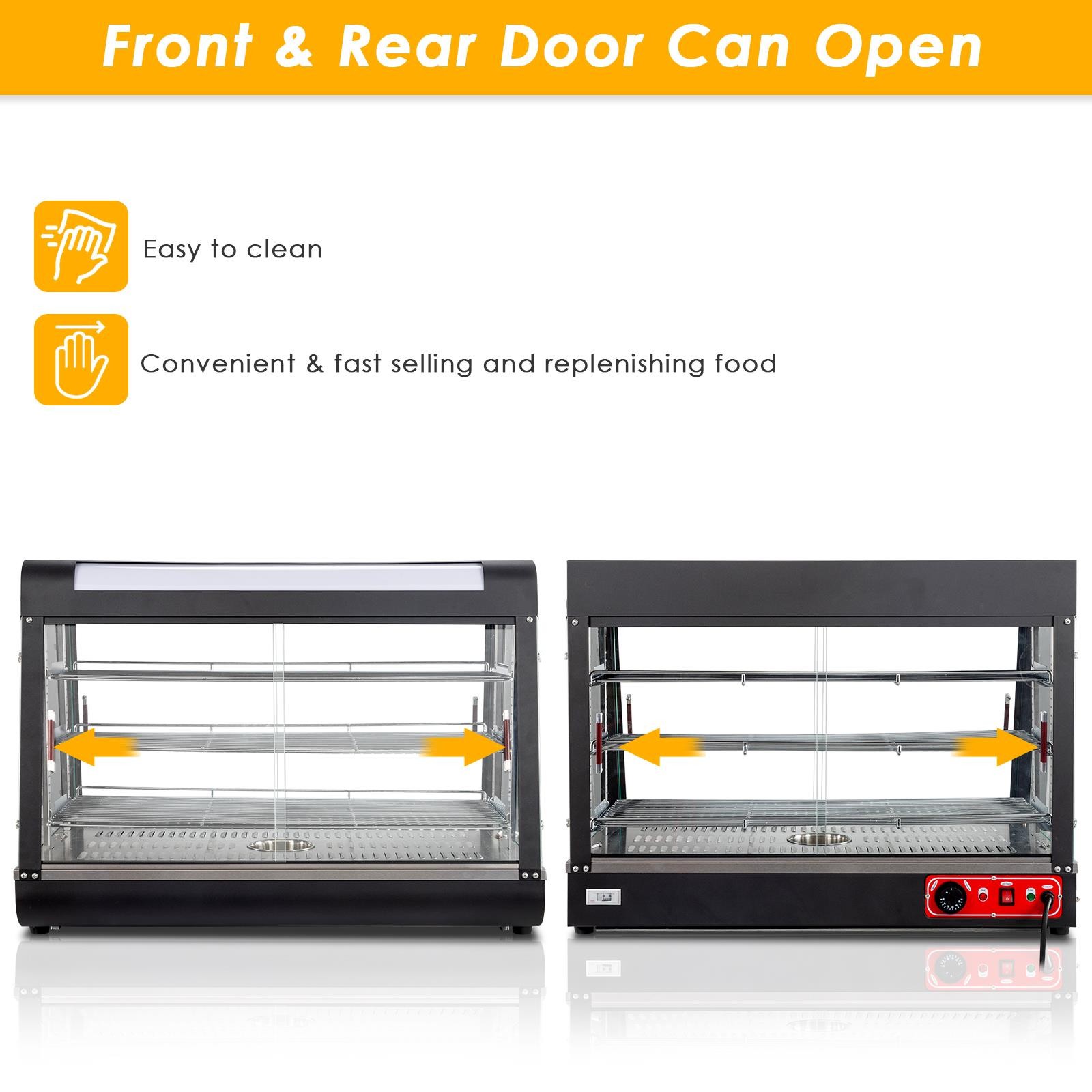 ROVSUN 3 Tier 35″ Commercial Heat Food Pizza Warmer Display Show Case Heavy Duty