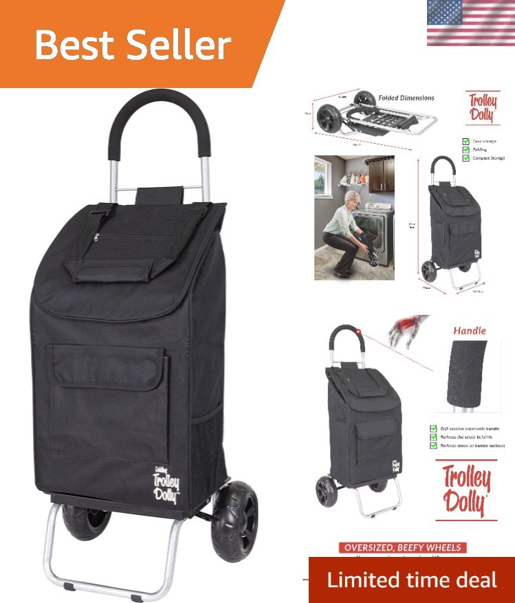 Lightweight All-Terrain Grocery Trolley Dolly – 110 lbs Capacity, Compact & Chic
