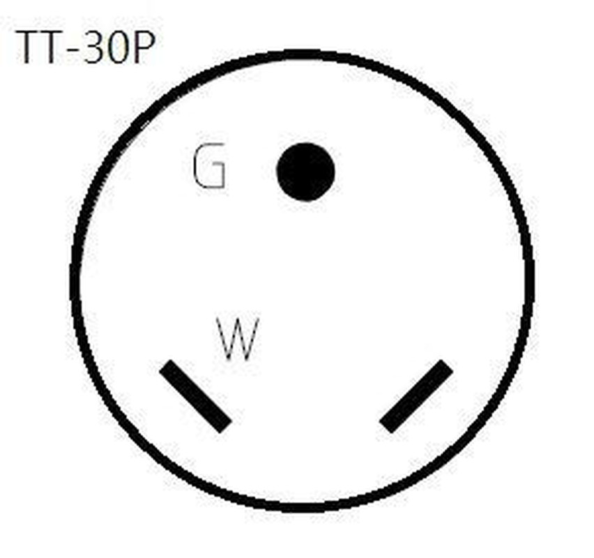 67867 NEMA TT-30P to L14-30R 1-Piece Adapter, RV 30A TT-30 Male Plug to Generato