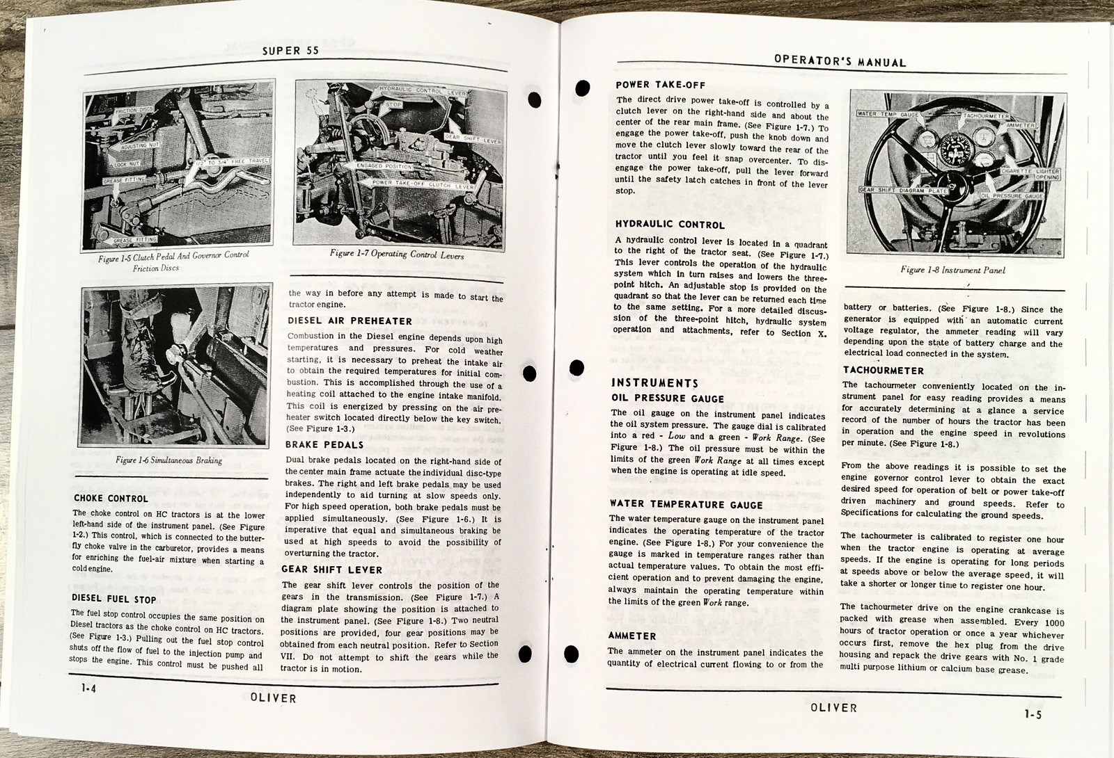Oliver Super 55 Tractor Operators Manual Owners Book Maintenance Adjustments