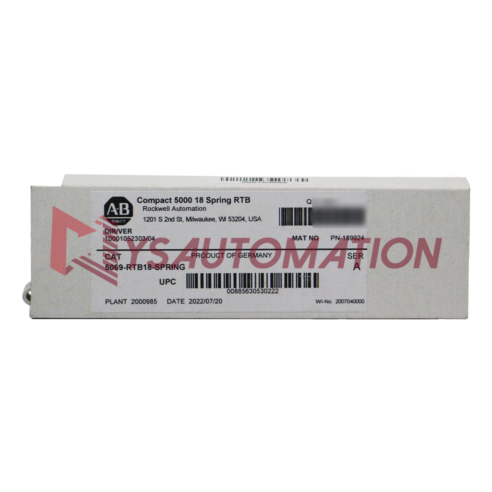 NEW 5069-RTB18-SPRING Allen Bradley SER A Compact 5000 18 Spring RTB