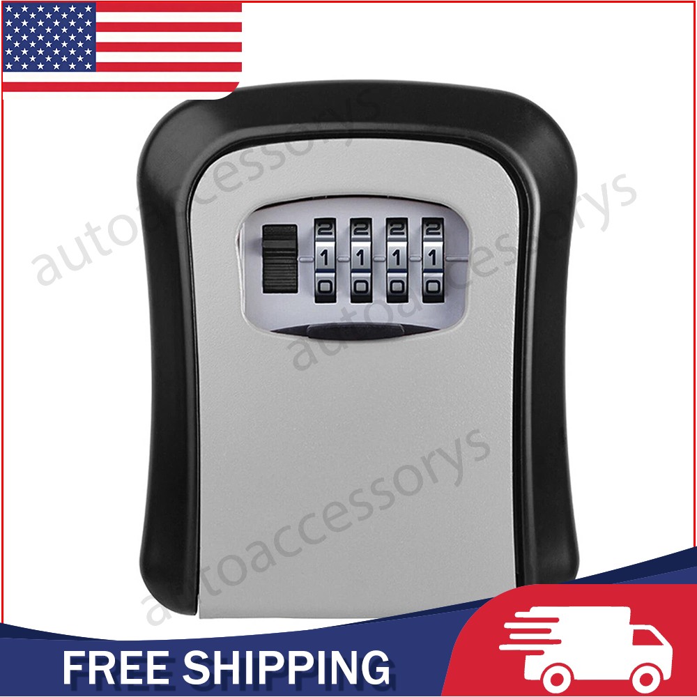 4 Digit Key Safe Lock Box Combination Wall Mount Security Storage Case Organizer