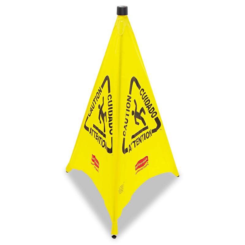 Rubbermaid? Commercial Three-Sided Caution, Wet Floor Safety Cone, 21w x 21d x 3
